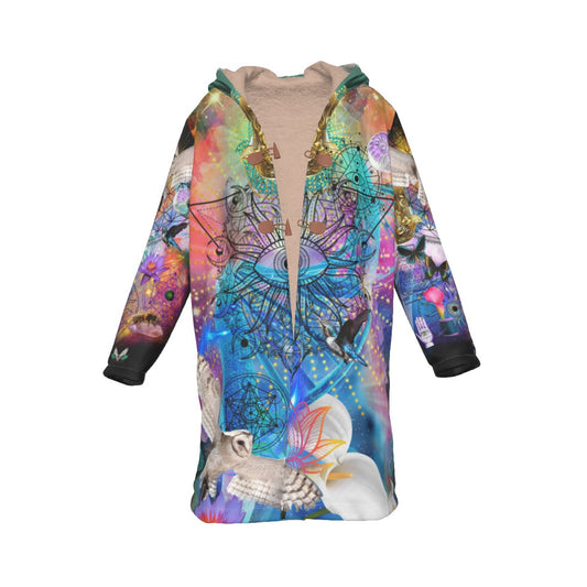 Enlightened Owl Hooded Cloak Festival Blanket Jacket