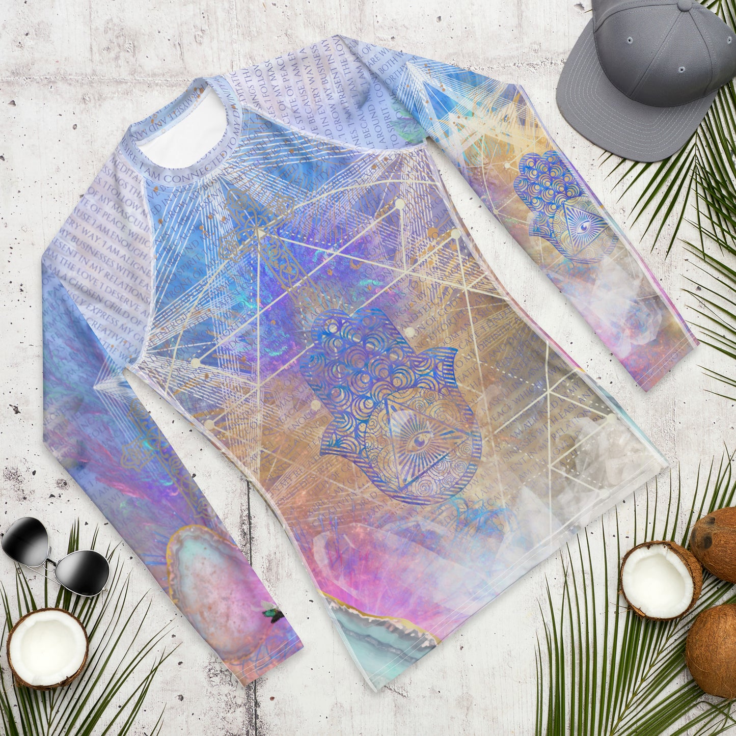 Human Manifesto - LONG SLEEVE SHIRT Womens Unisex Abstract Print Psychedelic Festival All-over Print Jiu Jitsu Rashie Nogi Rash guard