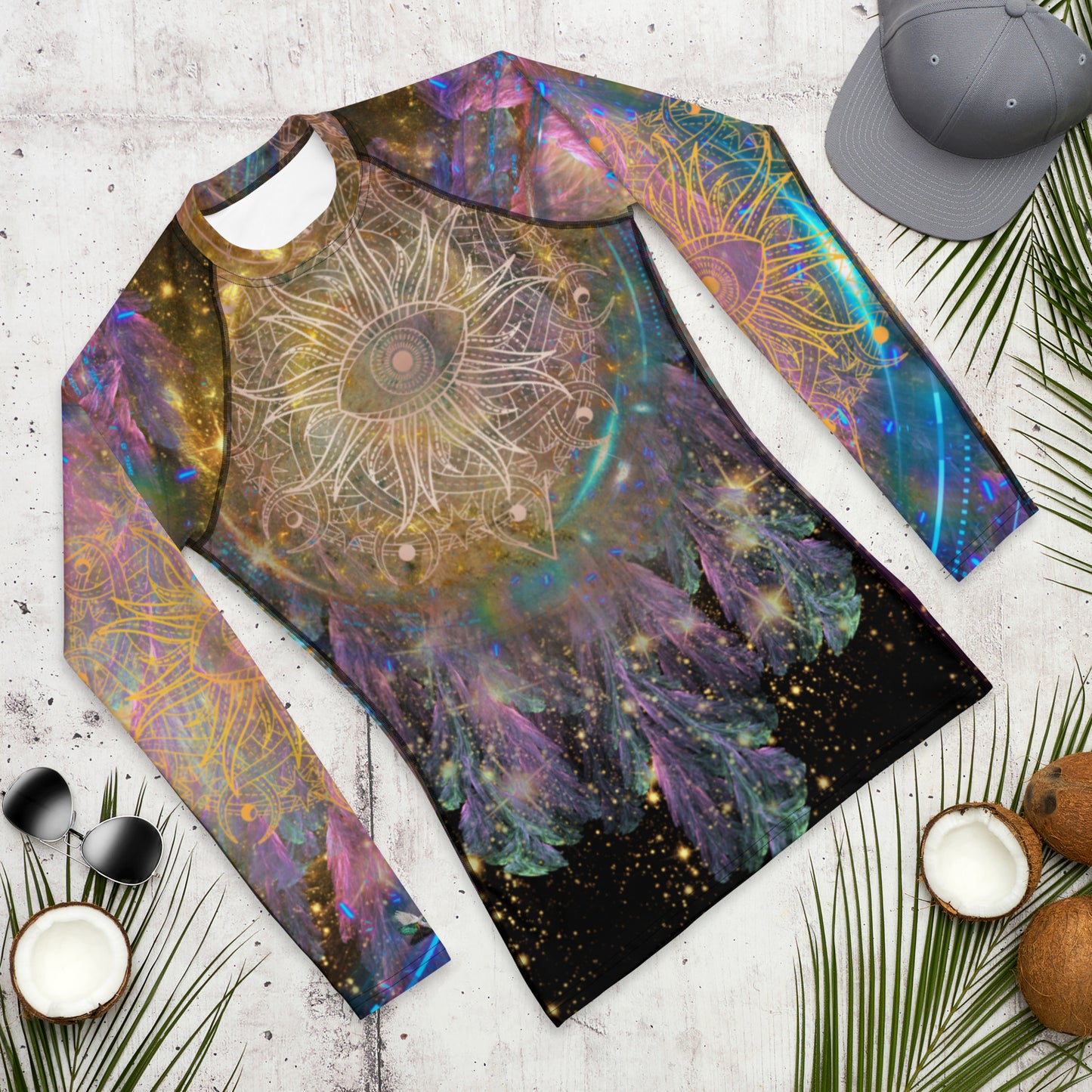 Cosmic Dreamcatcher Abstract Print Psychedelic Festival Rave All Over Print LONG SLEEVE Jiu Jitsu Nogi Grappling Rashie SHIRT