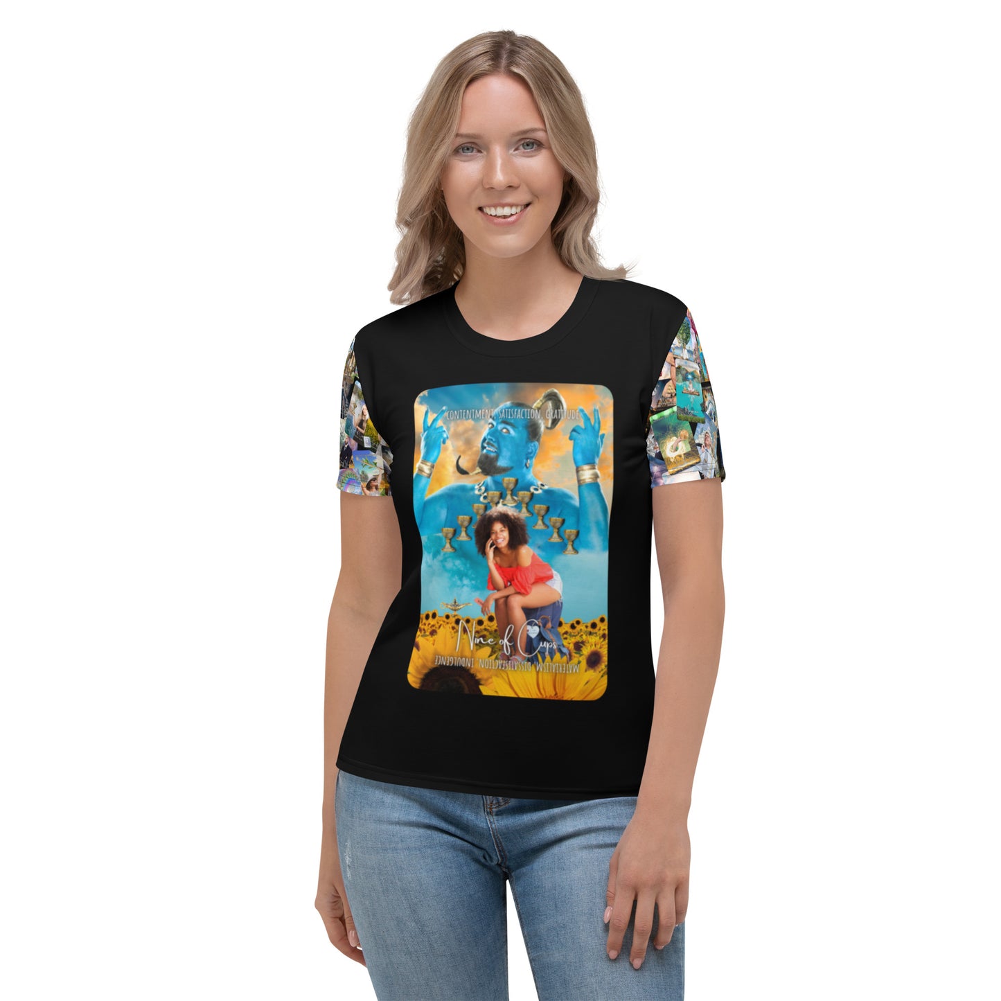 Wishes Fulfilled - Modern Oracle Tarot Deck - Nine of Cups - Tarot Womens Tee