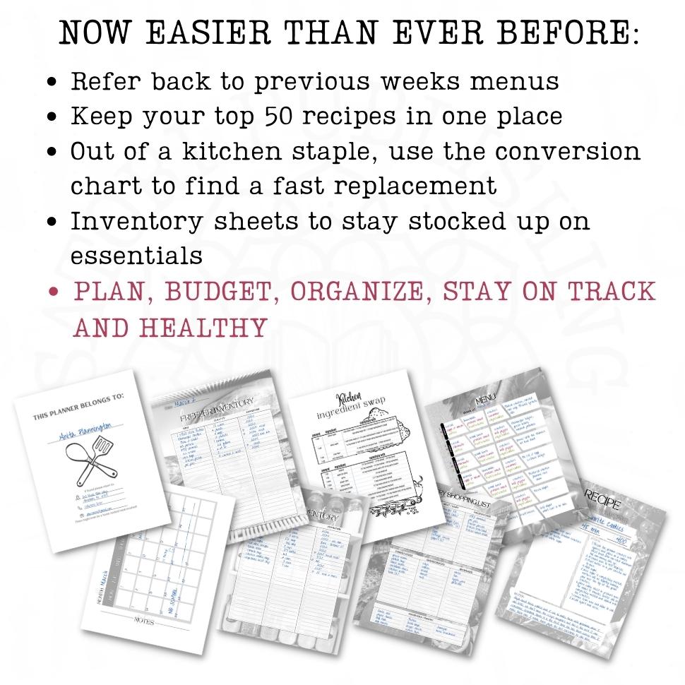 Meal Planner and shopping list - Year (54 Weeks) with bonus content