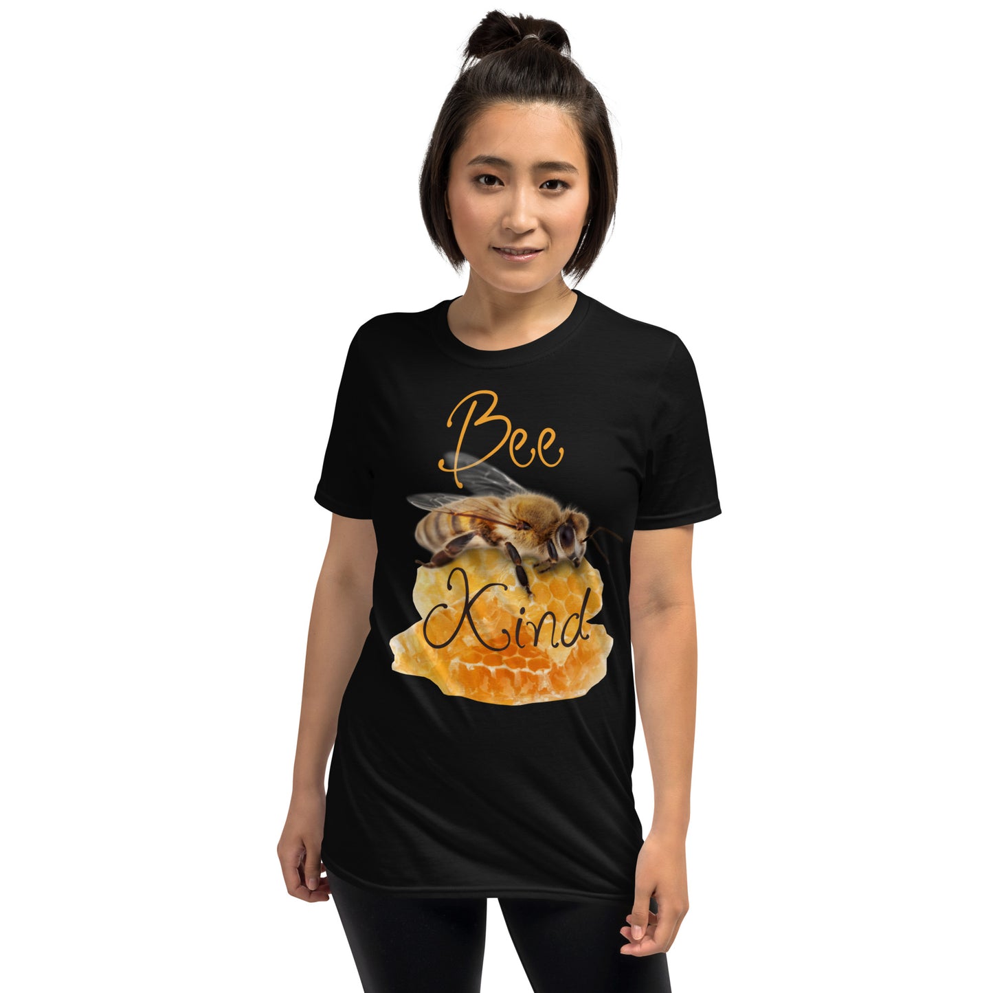 Graphic Print Tee - Be Kind Bumble Bee Honey Comb - Short-Sleeve Unisex T-Shirt