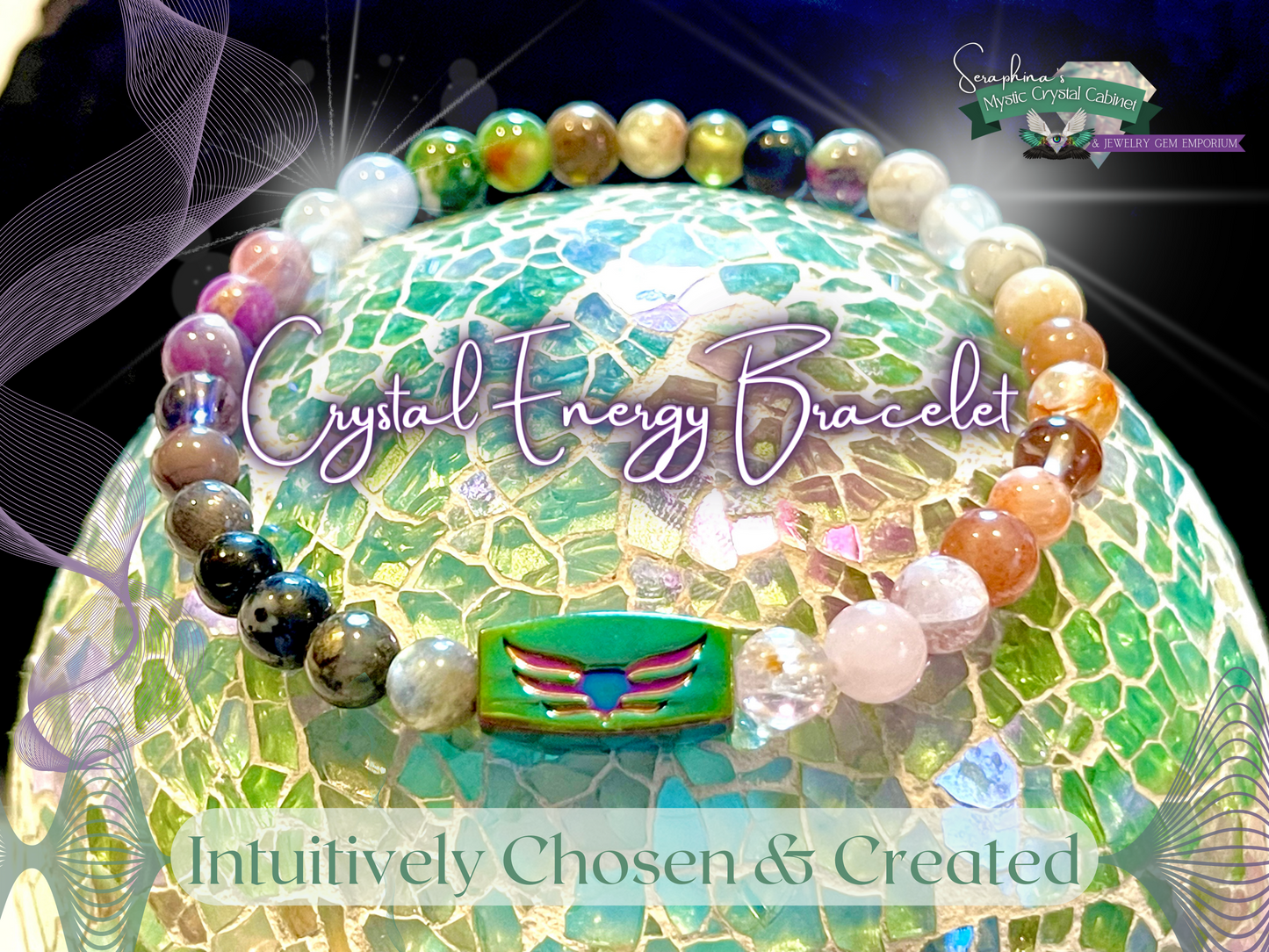 Custom Crystal Bead Bracelet - Choose Size, Quality, and Frequency Codes