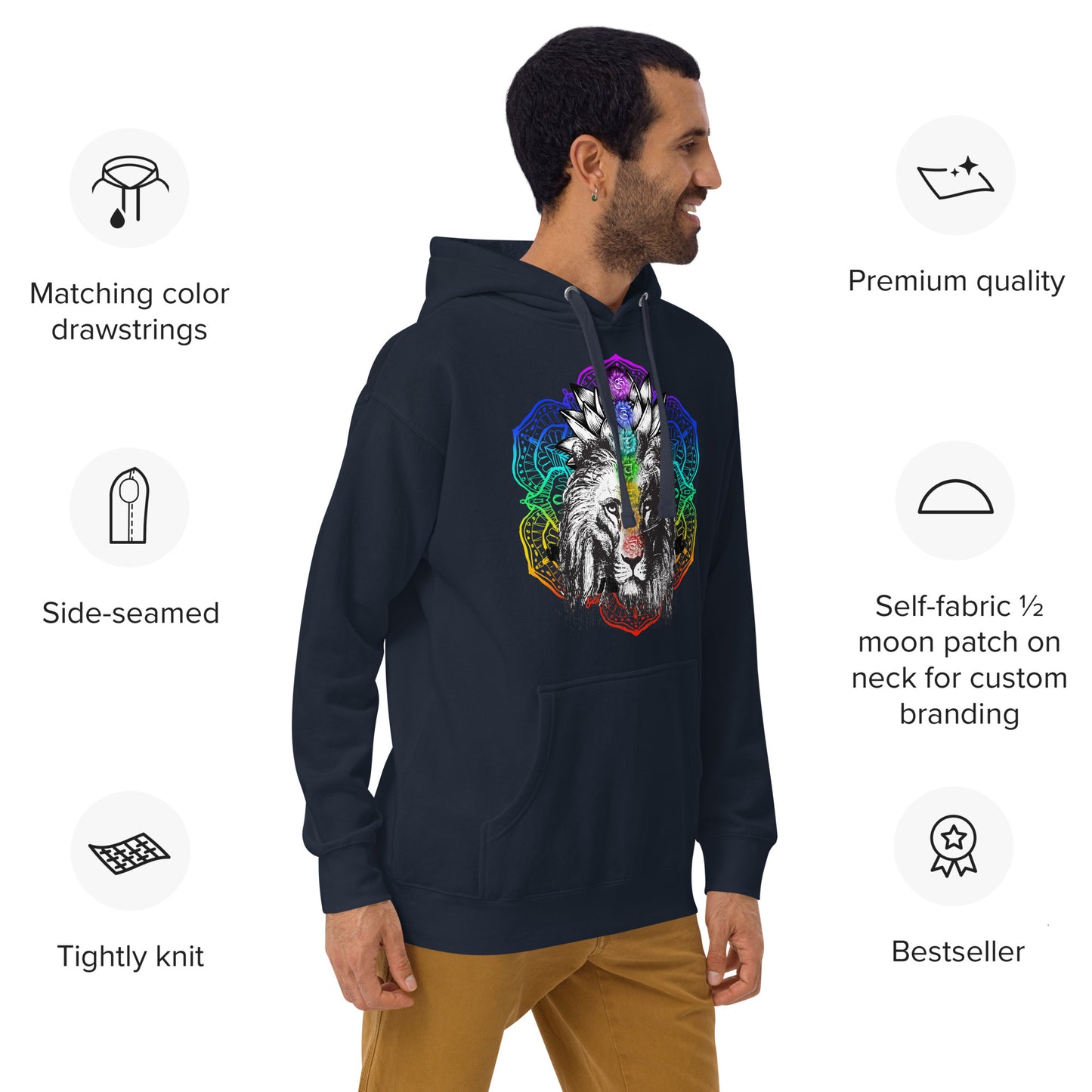 Chakra Lion Lotus Hoodie