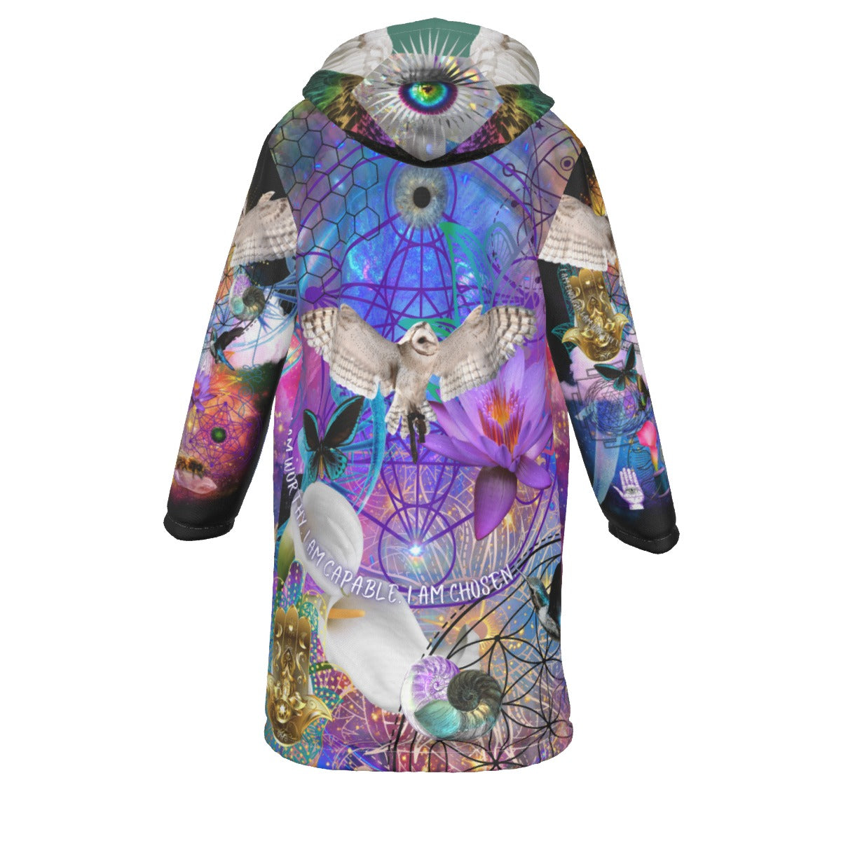 Enlightened Owl Hooded Cloak Festival Blanket Jacket