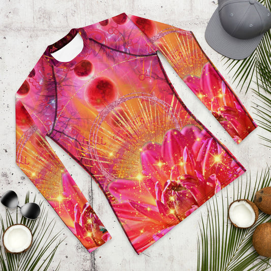 Hot Pink Moon Blossom Womens Long Sleeve Shirt - Unisex Sizing