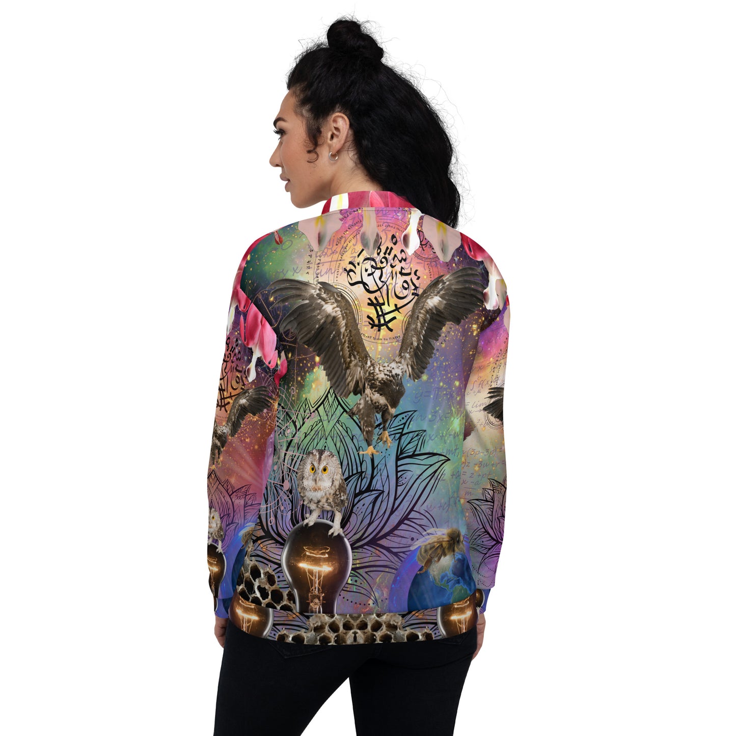 Abstract Bleeding Heart Eagle BOMBER JACKET