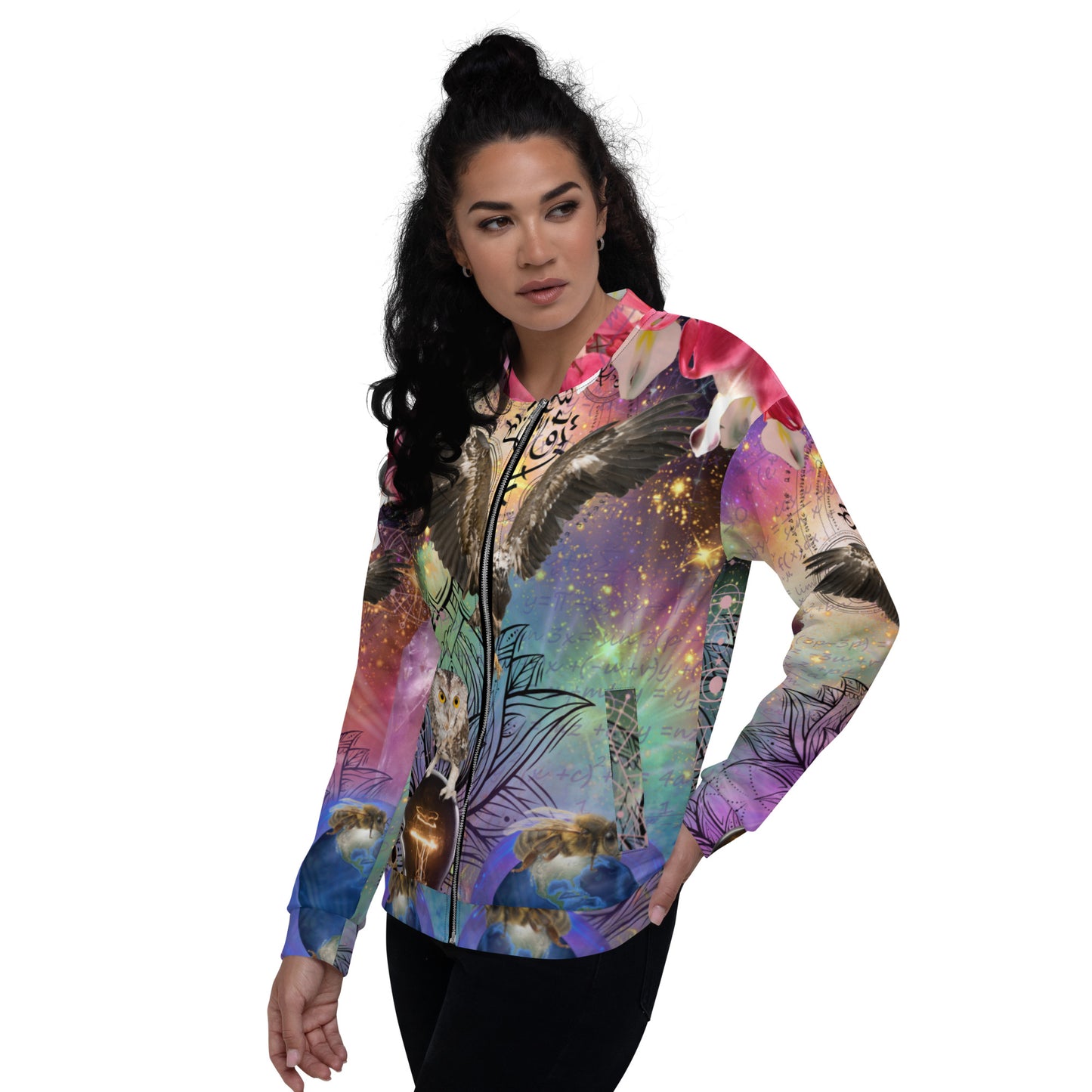 Abstract Bleeding Heart Eagle BOMBER JACKET
