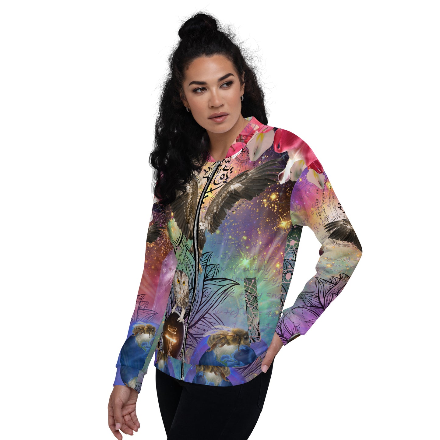 Abstract Bleeding Heart Eagle BOMBER JACKET