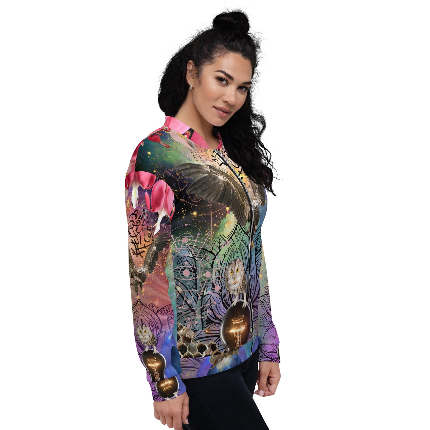 Abstract Bleeding Heart Eagle BOMBER JACKET