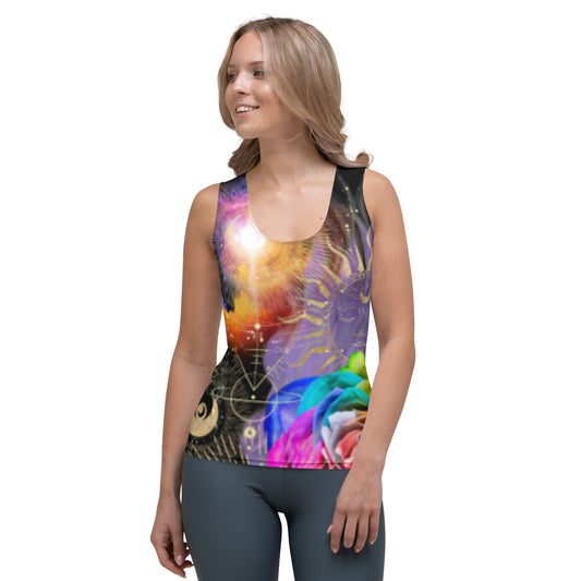 Rainbow Violet Flame Abstract Print Psychedelic Festival Rave All Over Print TANK TOP