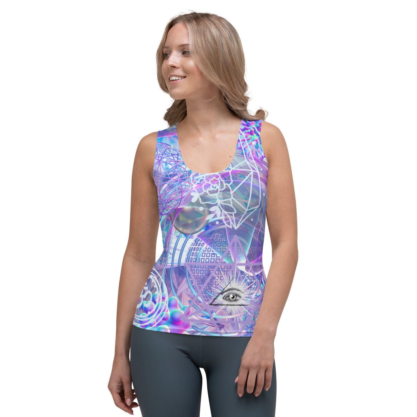 Periwinkle Dreams Abstract Print Psychedelic Festival Rave All Over Print TANK TOP