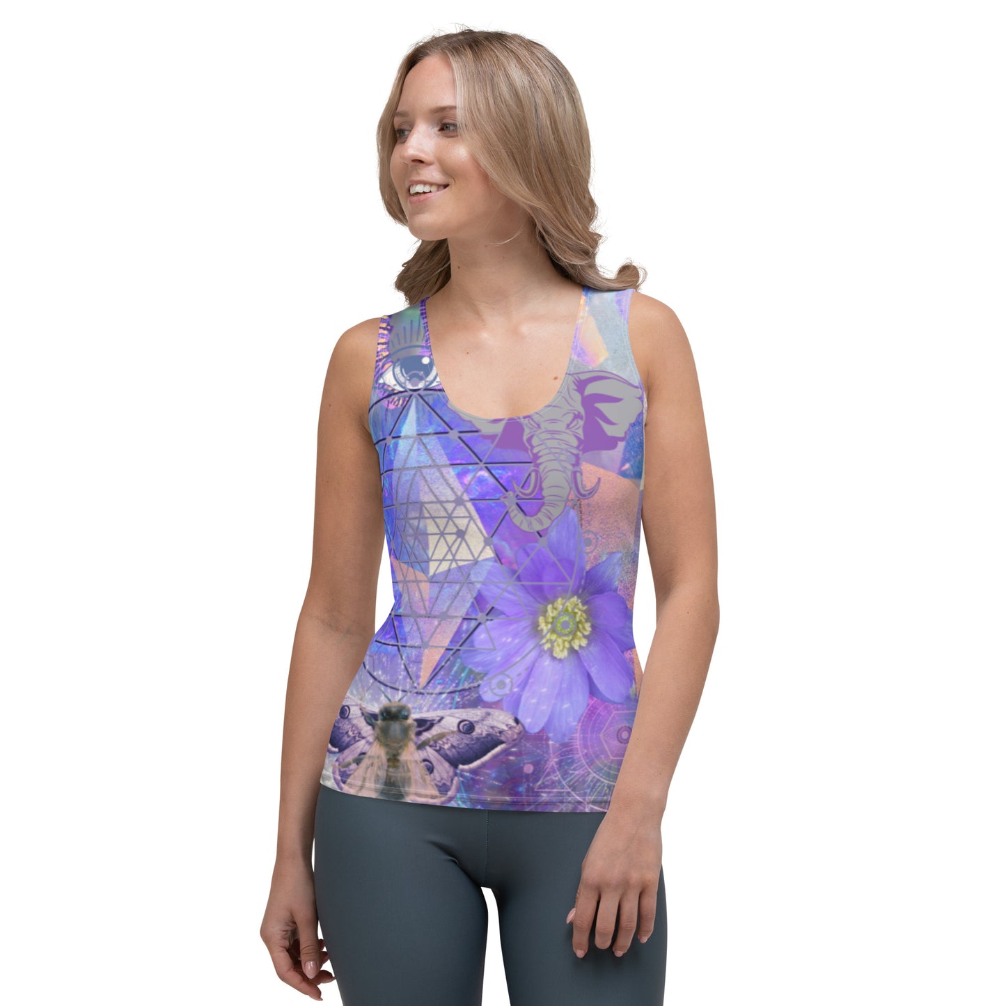 Sacred geometry elephant bee moth eye enlightenment awakening Tank Top