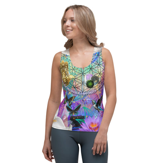 Enlightened Owl Hummingbird Calla Lily galaxy DNA Awakening Spiritual All-over Print Festival Rave Jiu Jitsu Rashie Nogi Tank Top