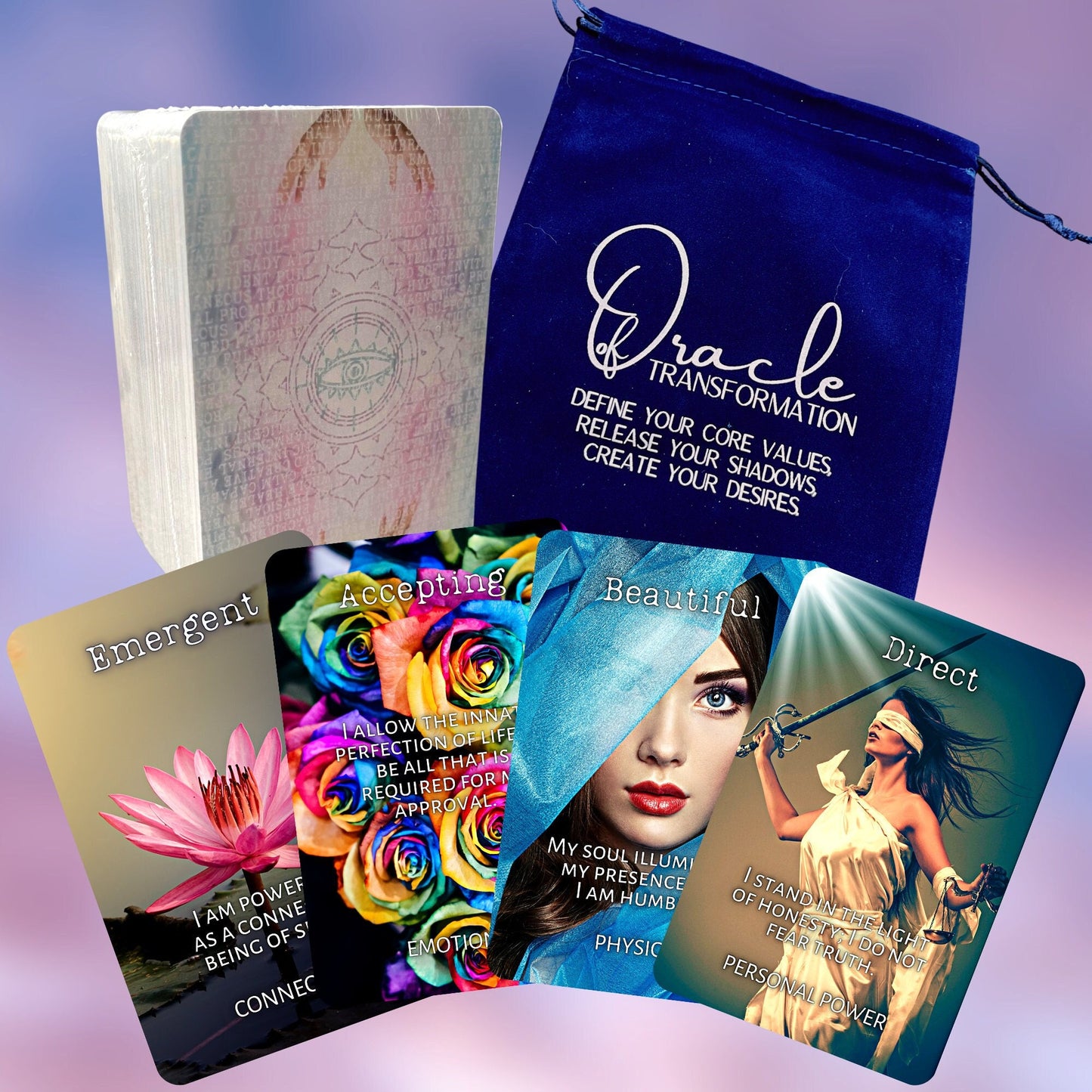 Oracle of Transformation: Define your Values, Release your Shadows, & Create your Desires 100 card ORACLE DECK Divination deck