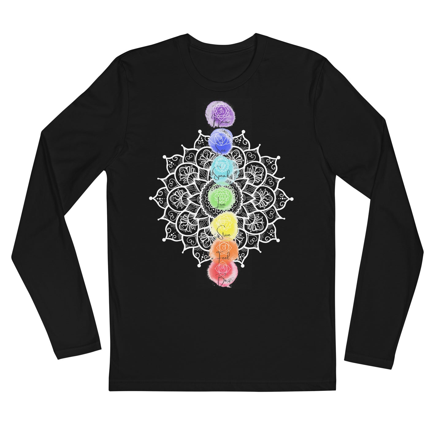 Graphic Print Tee - Chakra Mandala - Long Sleeve Unisex T-Shirt