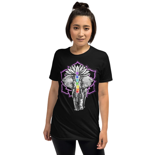 Graphic Print Tee - Elephant Lotus Chakras - Short-Sleeve Unisex T-Shirt